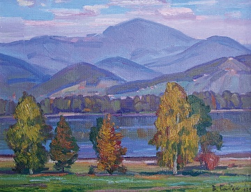 "Гірський краєвид з річкою", 1989
